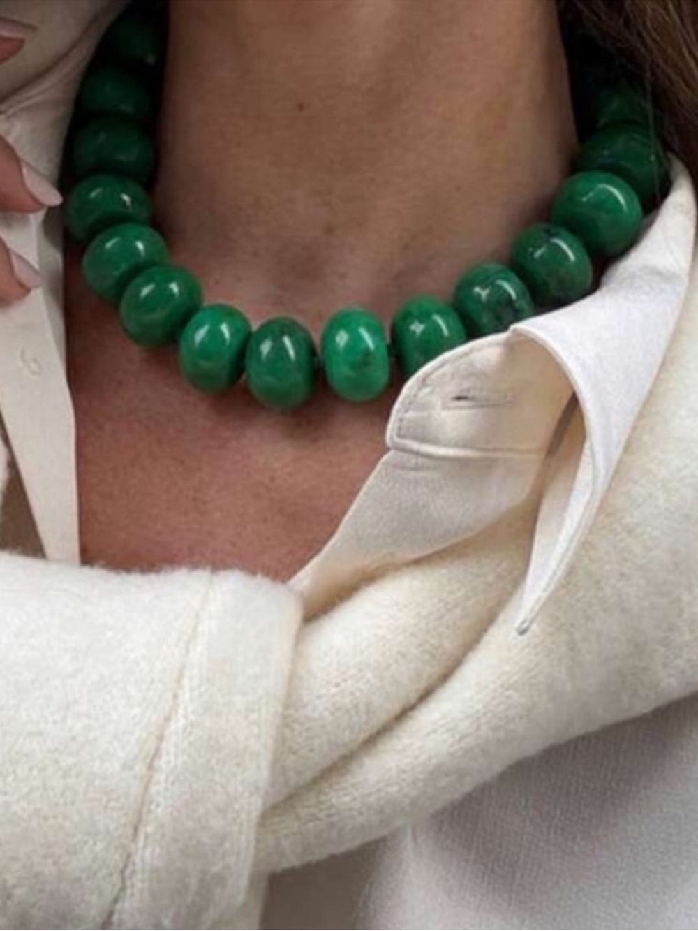 New! Green Chunky Beaded Necklace (1066) NWOT
